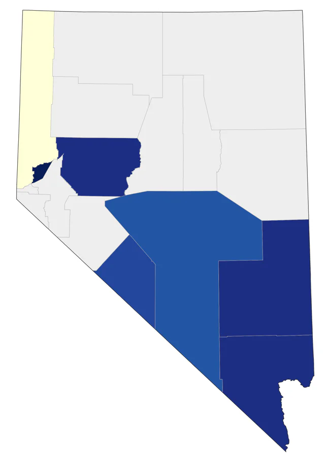 Blackpoll Warbler county map