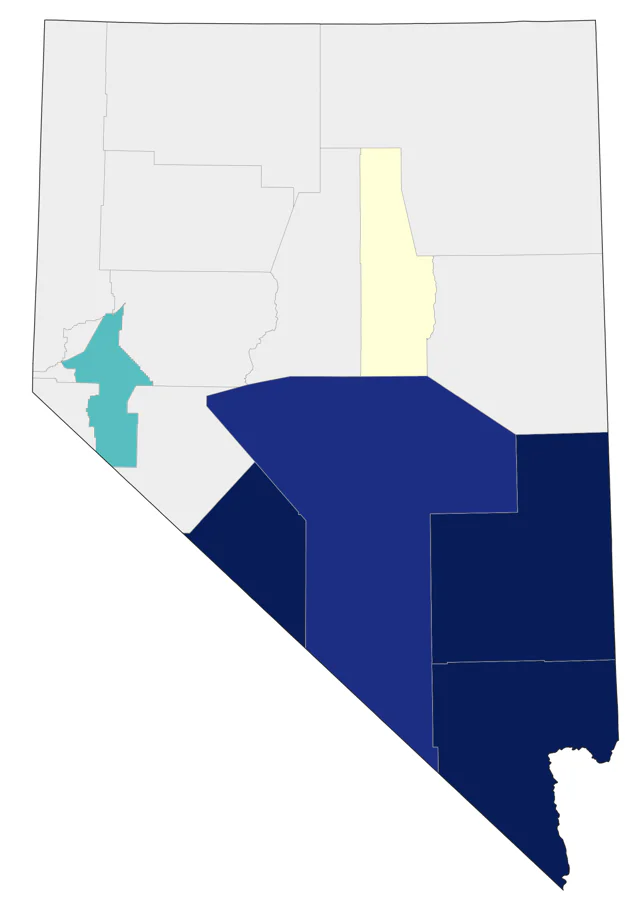 Cassin's Kingbird county map