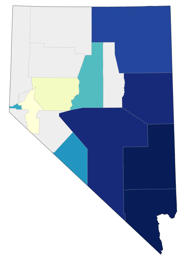 Common Grackle county map