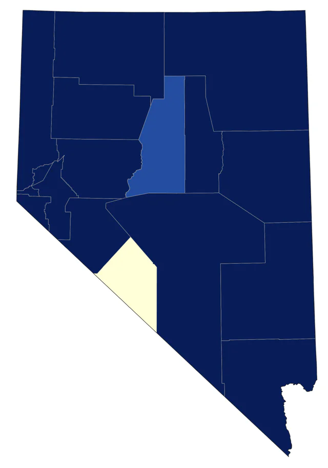 Common Merganser county map