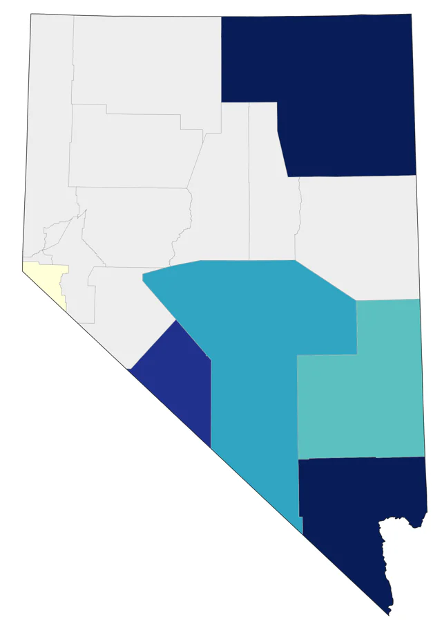 Grasshopper Sparrow county map