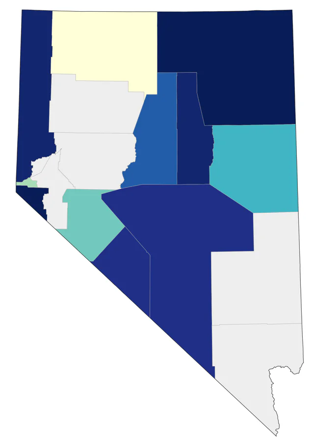 Gray-crowned Rosy-Finch county map