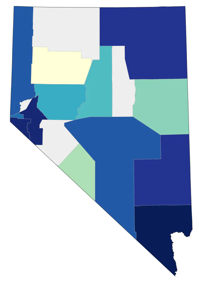 Harris's Sparrow county map