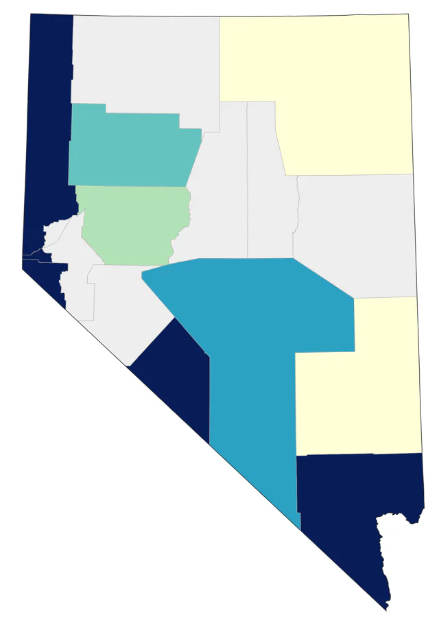 Hermit Warbler county map