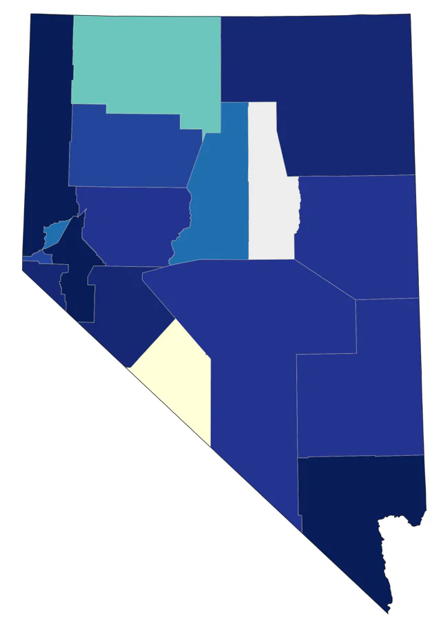 Horned Grebe county map