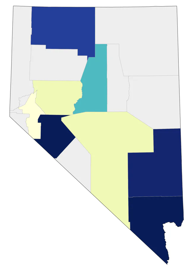 Least Tern county map