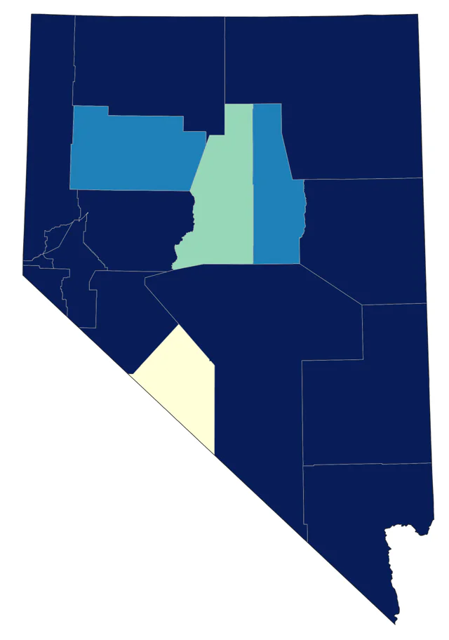 Lesser Scaup county map