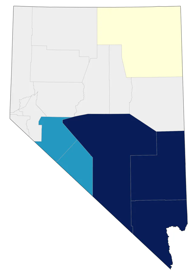 Lucy's Warbler county map