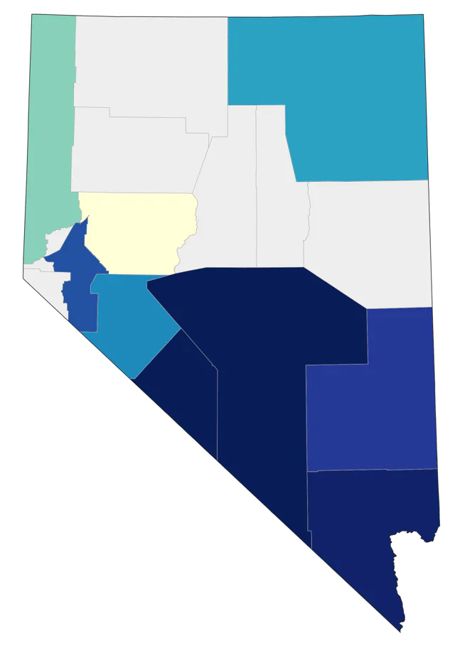 Magnolia Warbler county map