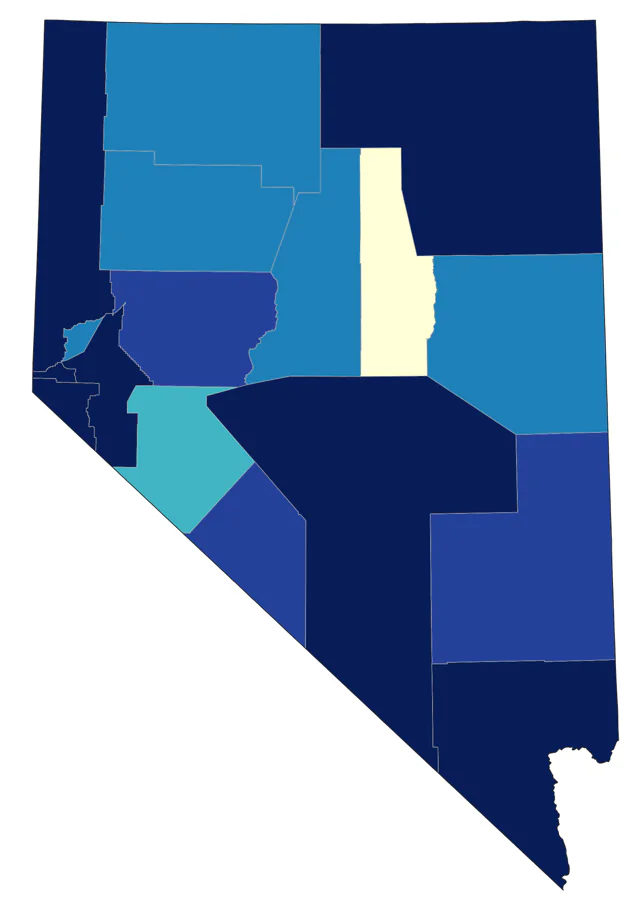Nashville Warbler county map