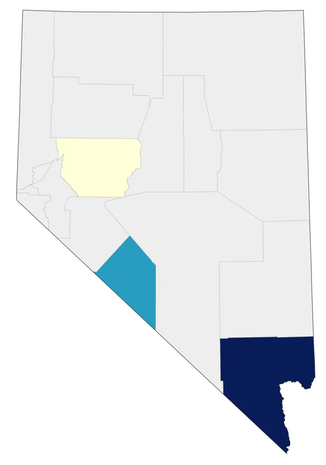 Nuttall's Woodpecker county map