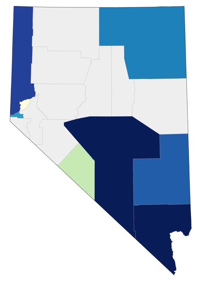 Painted Bunting county map