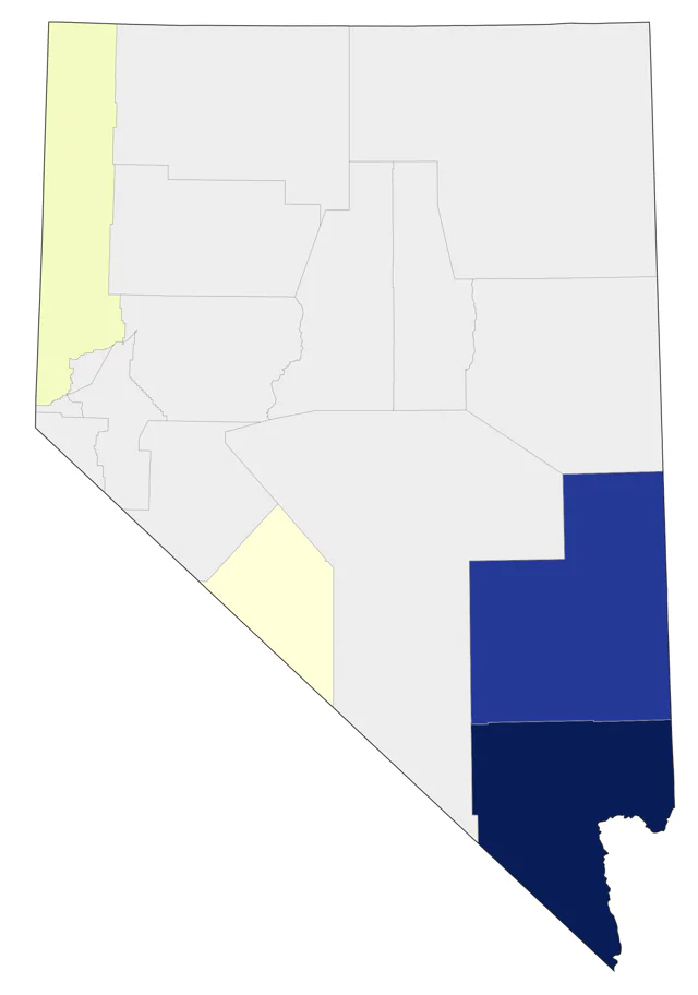 Prairie Warbler county map