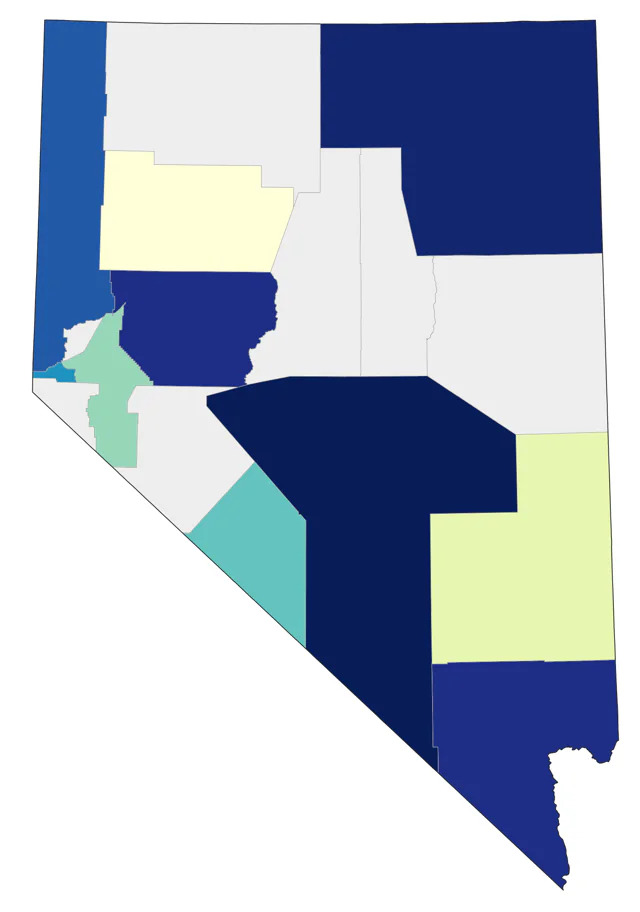 Red-eyed Vireo county map