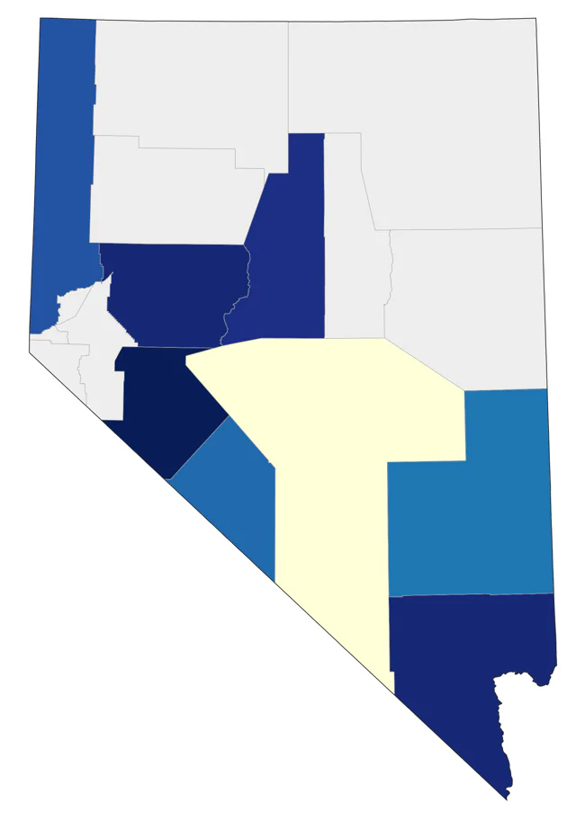 Red Phalarope county map