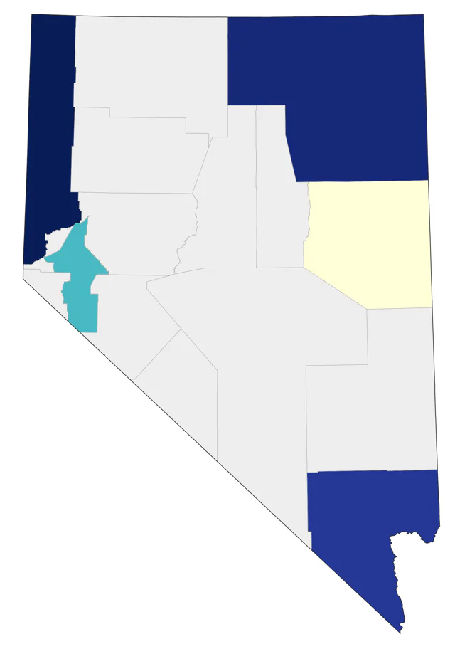 Short-billed Gull county map