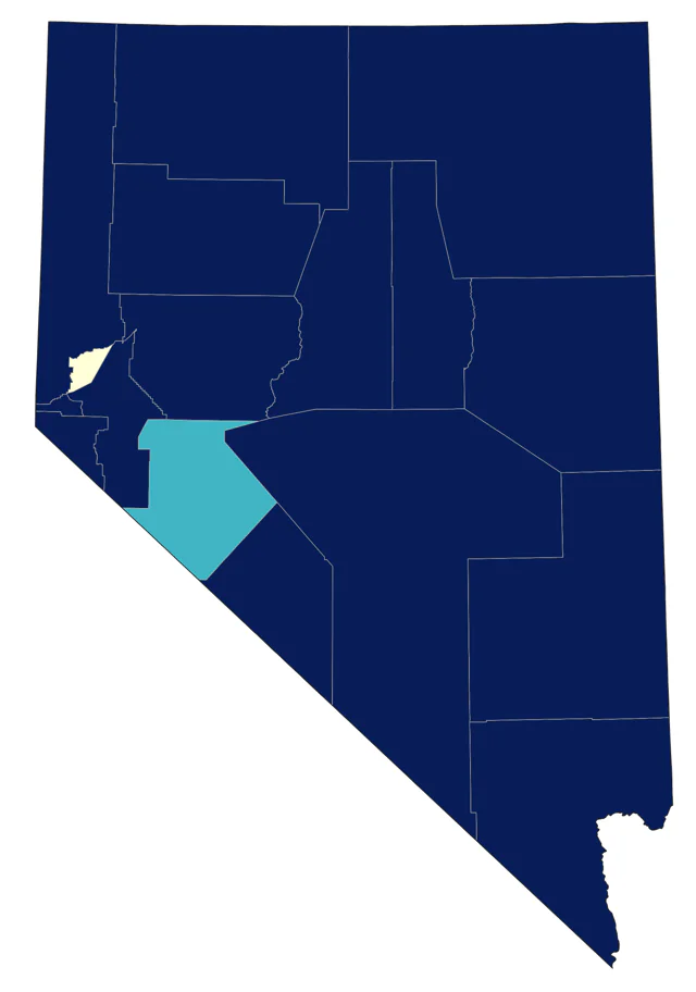 Snowy Egret county map