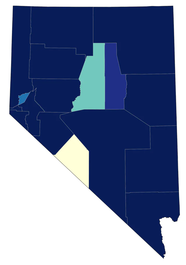 Western Grebe county map