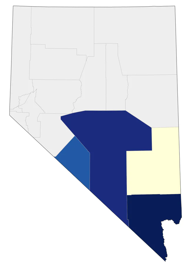 White-eyed Vireo county map