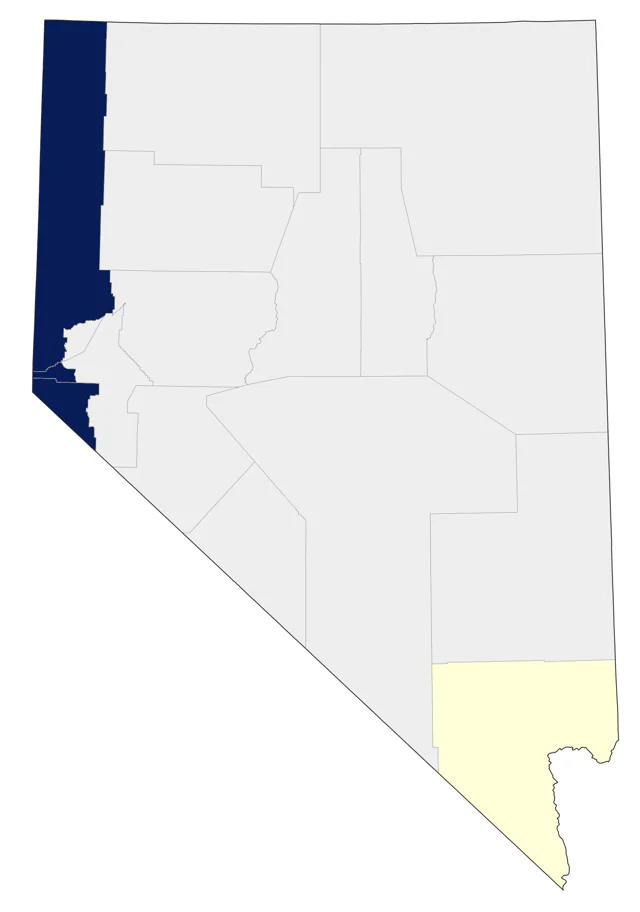 White-headed Woodpecker county map