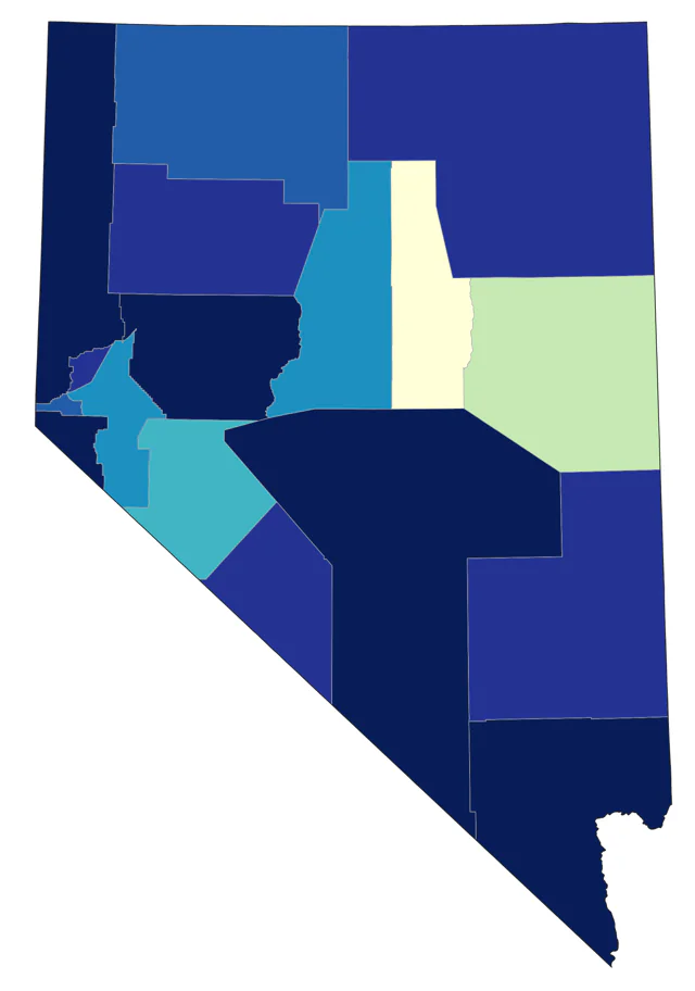 White-throated Sparrow county map