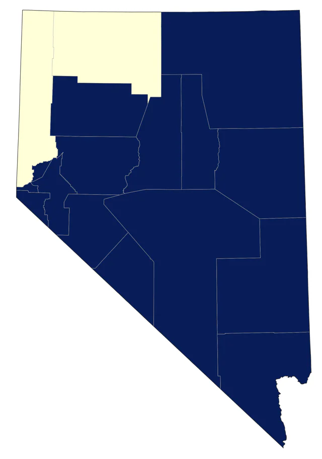 Woodhouse's Scrub-Jay county map