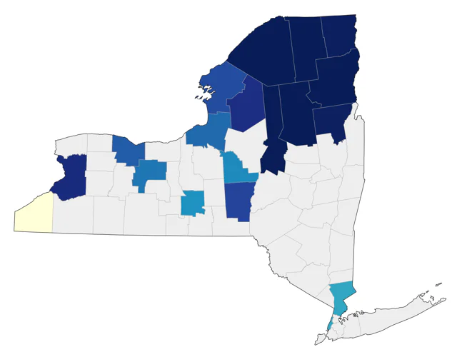 Black-backed Woodpecker county map