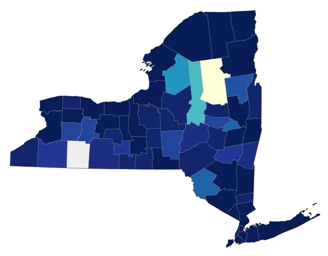 Black-crowned Night Heron county map