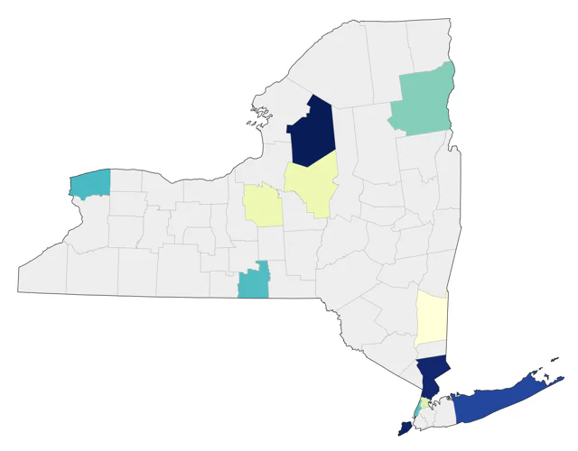 Black-headed Grosbeak county map