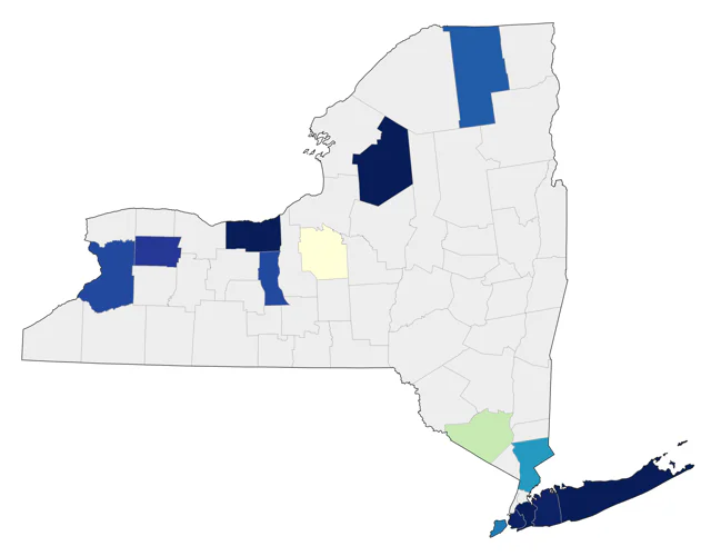 Black-necked Stilt county map
