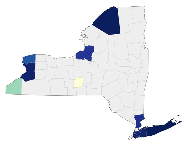 Black-throated Gray Warbler county map