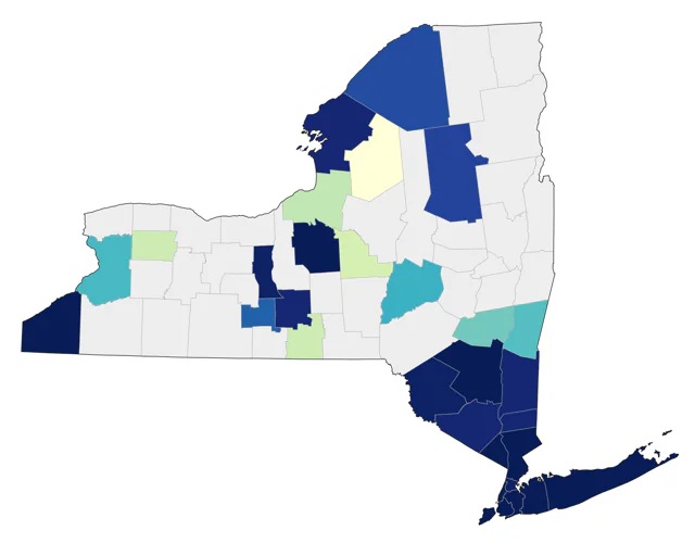 Blue Grosbeak county map