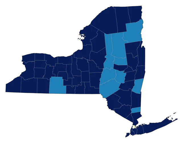 Blue-winged Teal county map