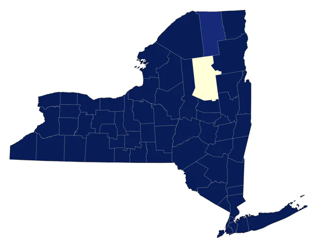 Blue-winged Warbler county map