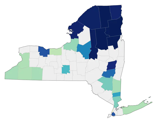Boreal Chickadee county map
