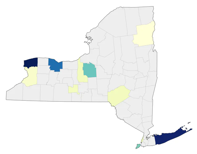 Brewer's Blackbird county map
