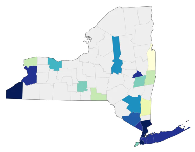 Budgerigar county map