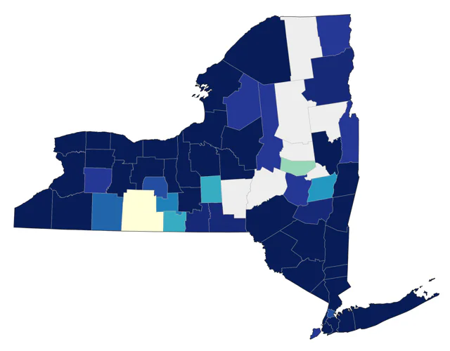 Cerulean Warbler county map