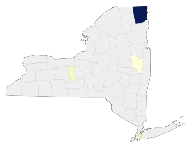 Common Shelduck county map