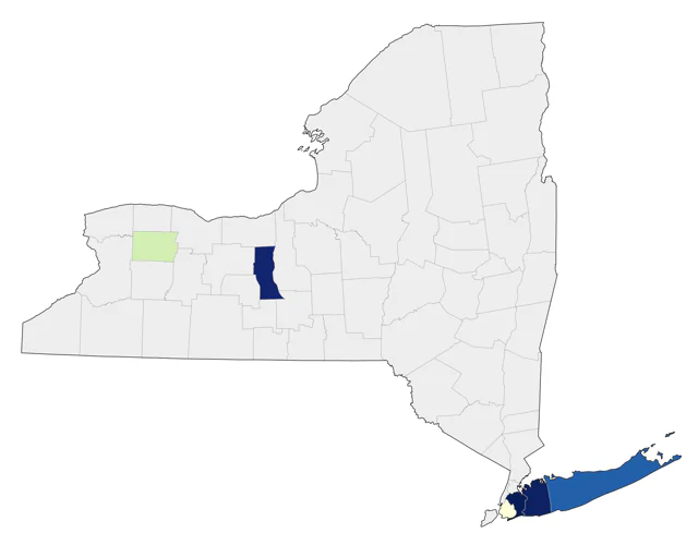Curlew Sandpiper county map