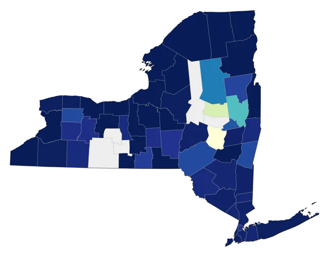 Golden-winged Warbler county map