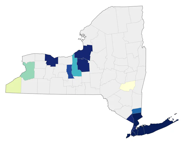 Least Tern county map