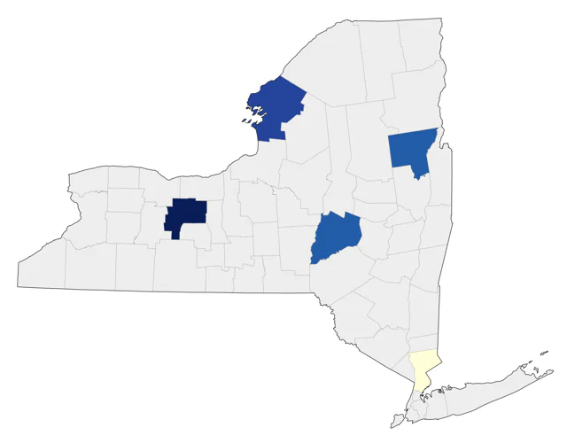 Lewis's Woodpecker county map