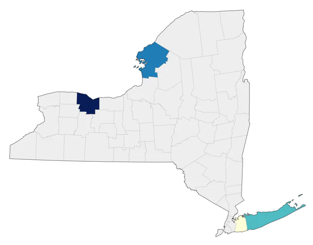 Long-billed Curlew county map