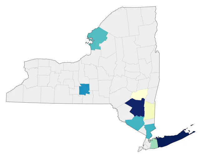 Mountain Bluebird county map