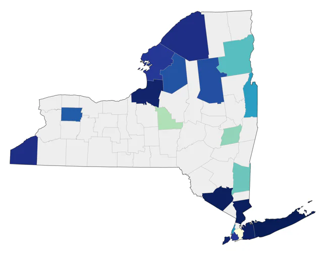 Northern Wheatear county map