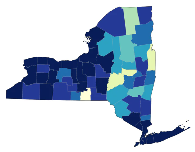 Orange-crowned Warbler county map