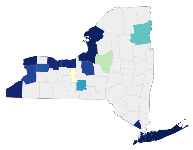 Piping Plover county map