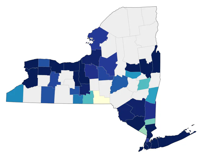 Prothonotary Warbler county map