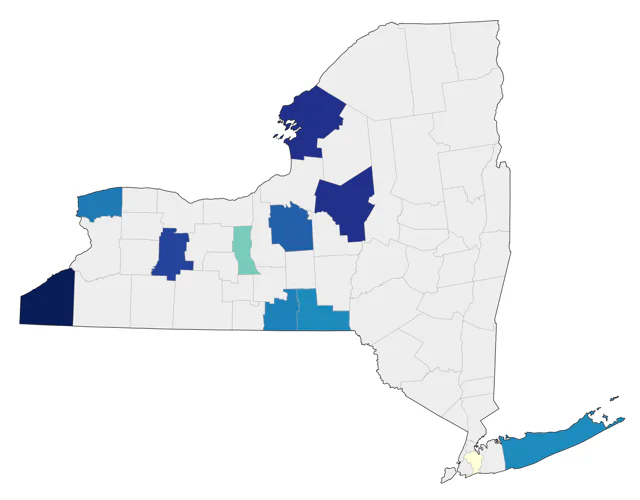 Ruddy Shelduck county map